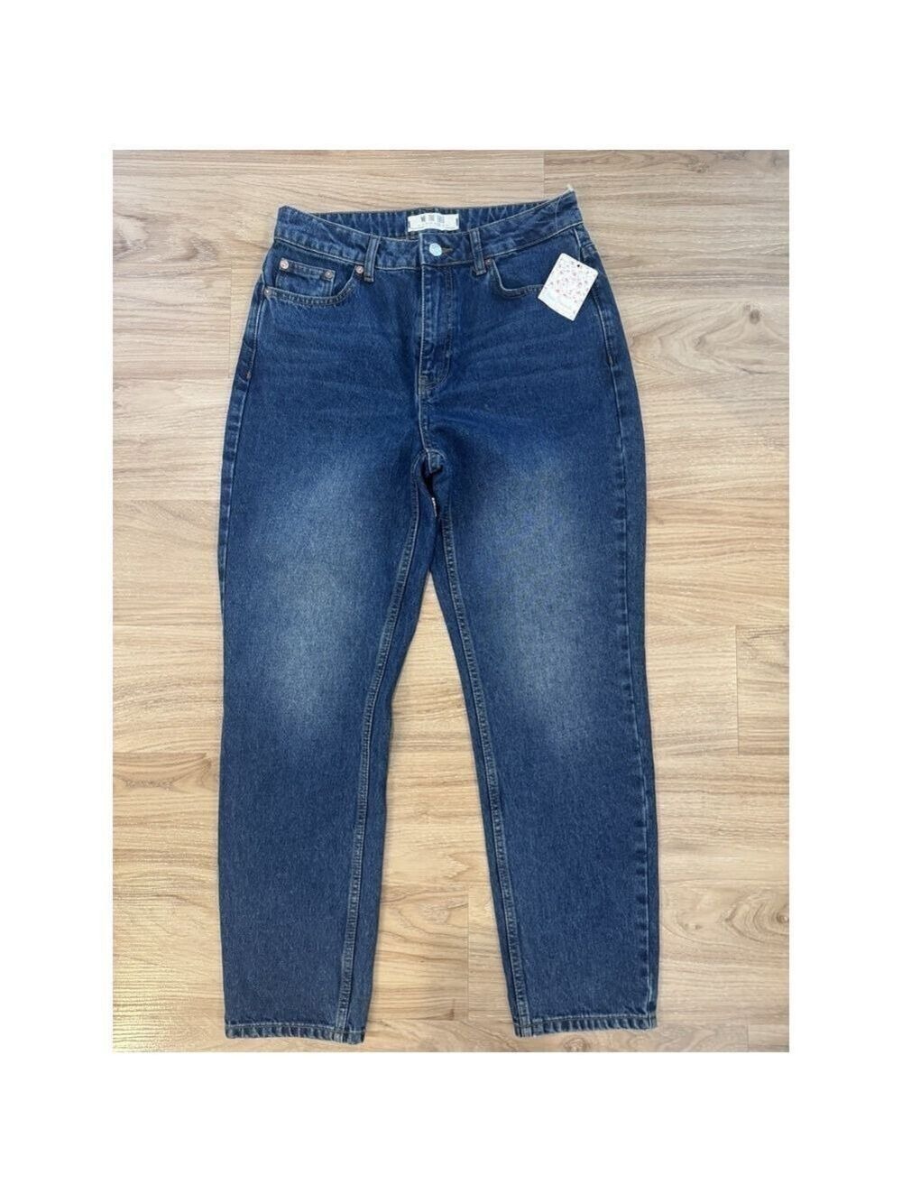 Free People High-Rise Dark Blue Mom Jeans